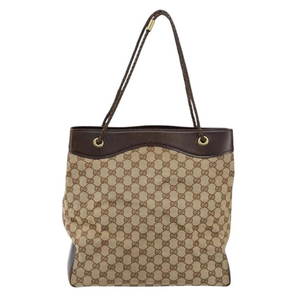 GUCCI GG Canvas Tote Bag Beige Auth - Picture 3 of 16